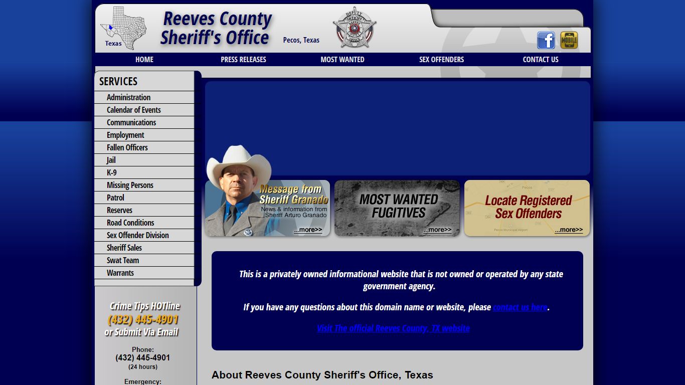 About Reeves County Sheriff's Office and Jail, Texas